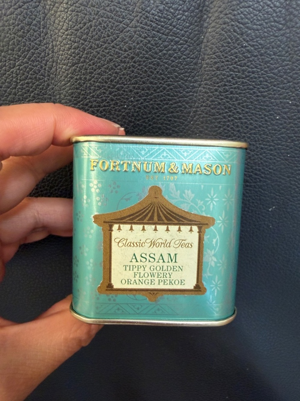 Empty Small Fortnum and mason assam tea can